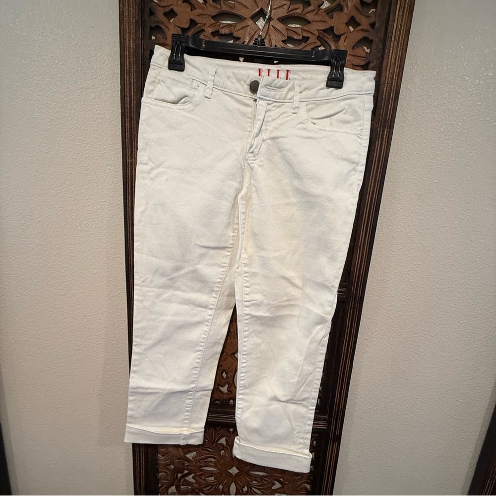 Elle White Cropped Women's Jeans
